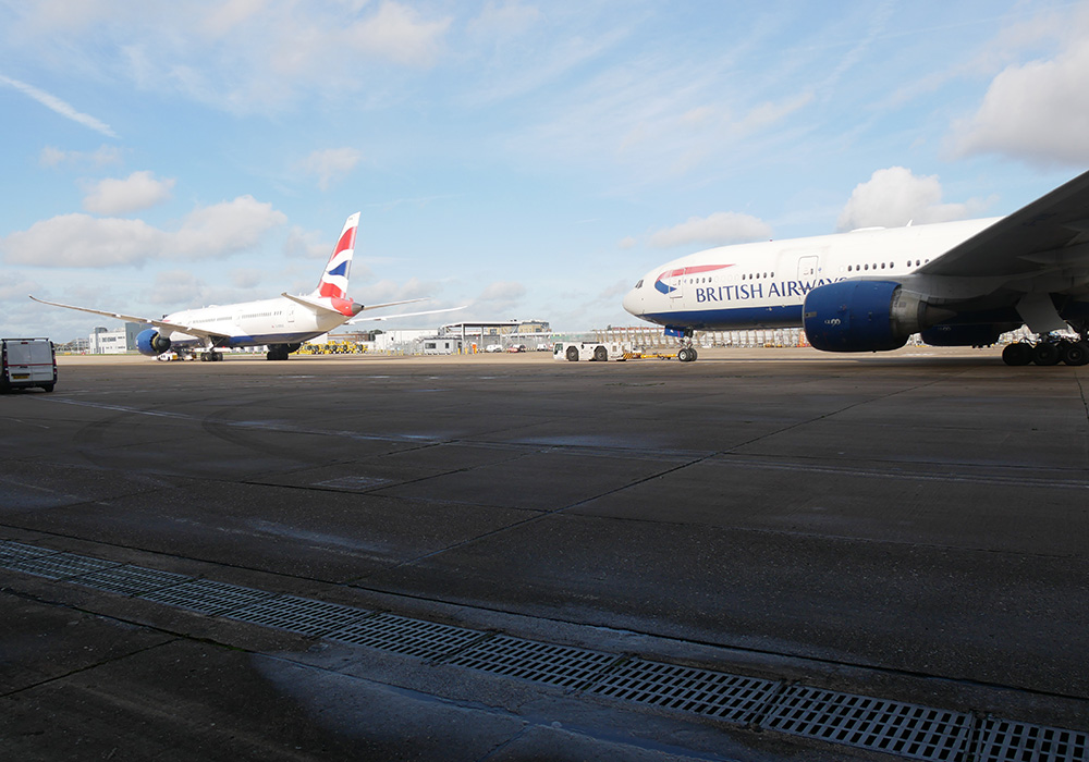 Planes at airport landed
