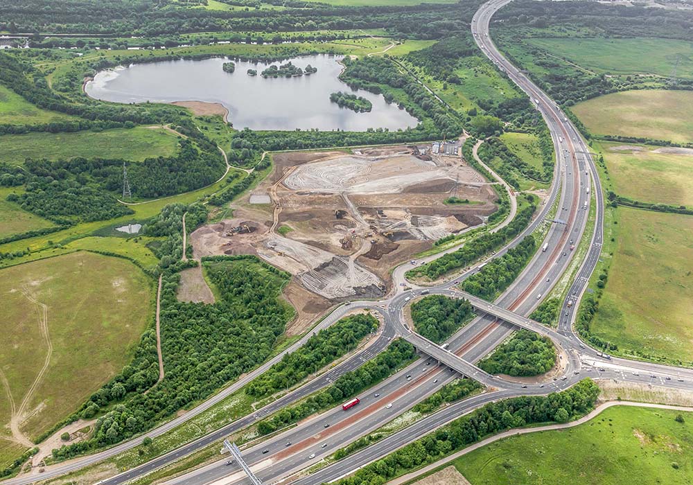 Drone shot of the empty site